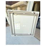 Square Folding Card Table White Plastic Top Metal Legs Good Cond