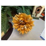 Mixed Home Decor Lot Bowls Mirror Faux Plants Pillow Birdhouse Accent