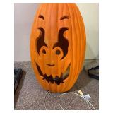 Large Lighted Jack O Lantern Halloween Pumpkin Decor 32in Good