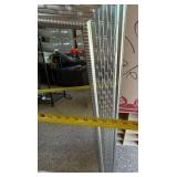 Large Silver Tone Framed Wall Mirror Basketweave Style Approx 36in W