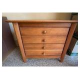 Large Nightstand Natural Maple 4 Drawer