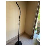 Black Metal Freestanding Coat Rack Hall Tree Stand Round Base Good