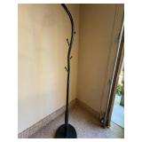 Black Metal Freestanding Coat Rack Hall Tree Stand Round Base Good