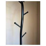 Black Metal Freestanding Coat Rack Hall Tree Stand Round Base Good