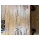 Rustic Industrial Dining Table Wood Look Top Black Base 52 In