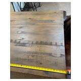 Rustic Industrial Dining Table Wood Look Top Black Base 52 In