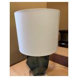Contemporary Faceted Smoked Glass Table Lamp w Shade 18.5in Tall