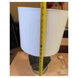 Contemporary Faceted Smoked Glass Table Lamp w Shade 18.5in Tall