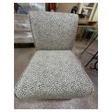 Armless Upholstered Accent Slipper Chair Animal Print 34in Tall