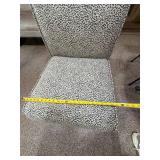 Armless Upholstered Accent Slipper Chair Animal Print 34in Tall