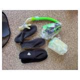 Mares Snorkel Gear Lot Wetsuit XL Fins Booties Mask Snorkels