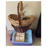 Christmas Decor Lot Wreath Picks Baskets Oneida Winter Song Plates