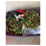 Christmas Decor Lot Wreath Picks Baskets Oneida Winter Song Plates