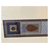Signed Framed Mixed Media Collage Wall Art Panoramic Botanical Design