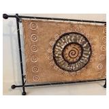 Southwestern Metal Frame Wall Mirror With Laced Hide Panel 31 x 20