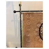 Southwestern Metal Frame Wall Mirror With Laced Hide Panel 31 x 20