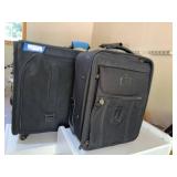 Atlantic Black Softside Luggage Set Rolling Carry-On & Garment Bag