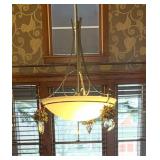 Hubbardton Forge Hanging Chandelier Forged Iron Glass Bowl Light