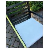 Set of 4 Outdoor Patio Rocking Arm Chairs Black Metal White Cushions