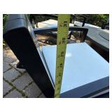 Set of 4 Outdoor Patio Rocking Arm Chairs Black Metal White Cushions