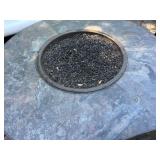 OW Lee Santorini 42" Round Outdoor Wrought Iron Fire Pit Table w/ Cover