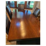 Stanley Furniture Urban Comfort Mahogany Dining Set Table 6 Leather Chairs