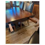 Stanley Furniture Urban Comfort Mahogany Dining Set Table 6 Leather Chairs
