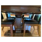 Stanley Furniture Urban Comfort Mahogany Dining Set Table 6 Leather Chairs