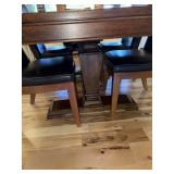 Stanley Furniture Urban Comfort Mahogany Dining Set Table 6 Leather Chairs