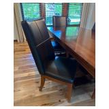 Stanley Furniture Urban Comfort Mahogany Dining Set Table 6 Leather Chairs