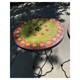 Pair of Pier 1 Mosaic Tile Top Plant Stands Side Tables 16in Round Iron Base