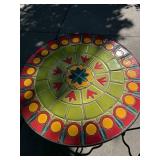 Pair of Pier 1 Mosaic Tile Top Plant Stands Side Tables 16in Round Iron Base