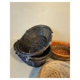 Assorted Wicker Basket Collection 8 Piece Decorative Serving Storage Set