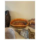 Assorted Wicker Basket Collection 8 Piece Decorative Serving Storage Set