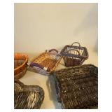 Assorted Wicker Basket Collection 8 Piece Decorative Serving Storage Set