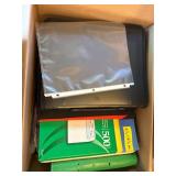 Mixed Office School Supply Box Binders Folders Sleeves Envelopes