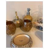 Assorted Bathroom Accessory Lot Dispensers Tumblers Vase Nicole Miller