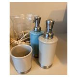 Assorted Bathroom Accessory Lot Dispensers Tumblers Vase Nicole Miller