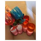 Vintage Plastic Drinkware Lot Tupperware Tumblers Goblets Mixed Colors