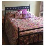 Room & Board Parsons Full Platform Bed Jamie Flower Natural Steel