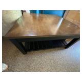 Ethan Allen William Square Coffee Table English Toffee 40in Good