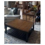 Ethan Allen William Square Coffee Table English Toffee 40in Good