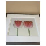 Imagea Under Glass Framed Pink Tulip Floral Wall Art Print 24x22