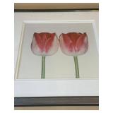 Imagea Under Glass Framed Pink Tulip Floral Wall Art Print 24x22