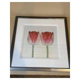 Imagea Under Glass Framed Pink Tulip Floral Wall Art Print 24x22