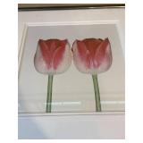 Imagea Under Glass Framed Pink Tulip Floral Wall Art Print 24x22