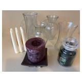 Home Decor Candle & Vase Lot Yankee Candle Glass Vases White Tapers