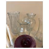 Home Decor Candle & Vase Lot Yankee Candle Glass Vases White Tapers