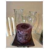 Home Decor Candle & Vase Lot Yankee Candle Glass Vases White Tapers