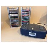 Sony ICF-CD873 Voice Plus CD Clock Radio w/ CD Towers & Disc Lot